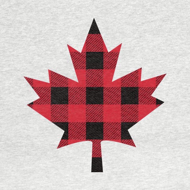 Canadian Maple Leaf with lumberjack plaid by JDawnInk